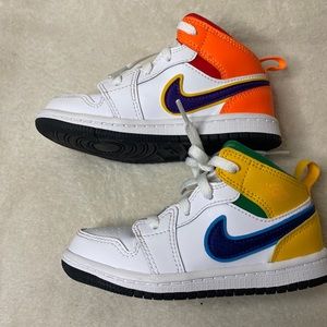 Toddler Jordan 1 Mid White Multi